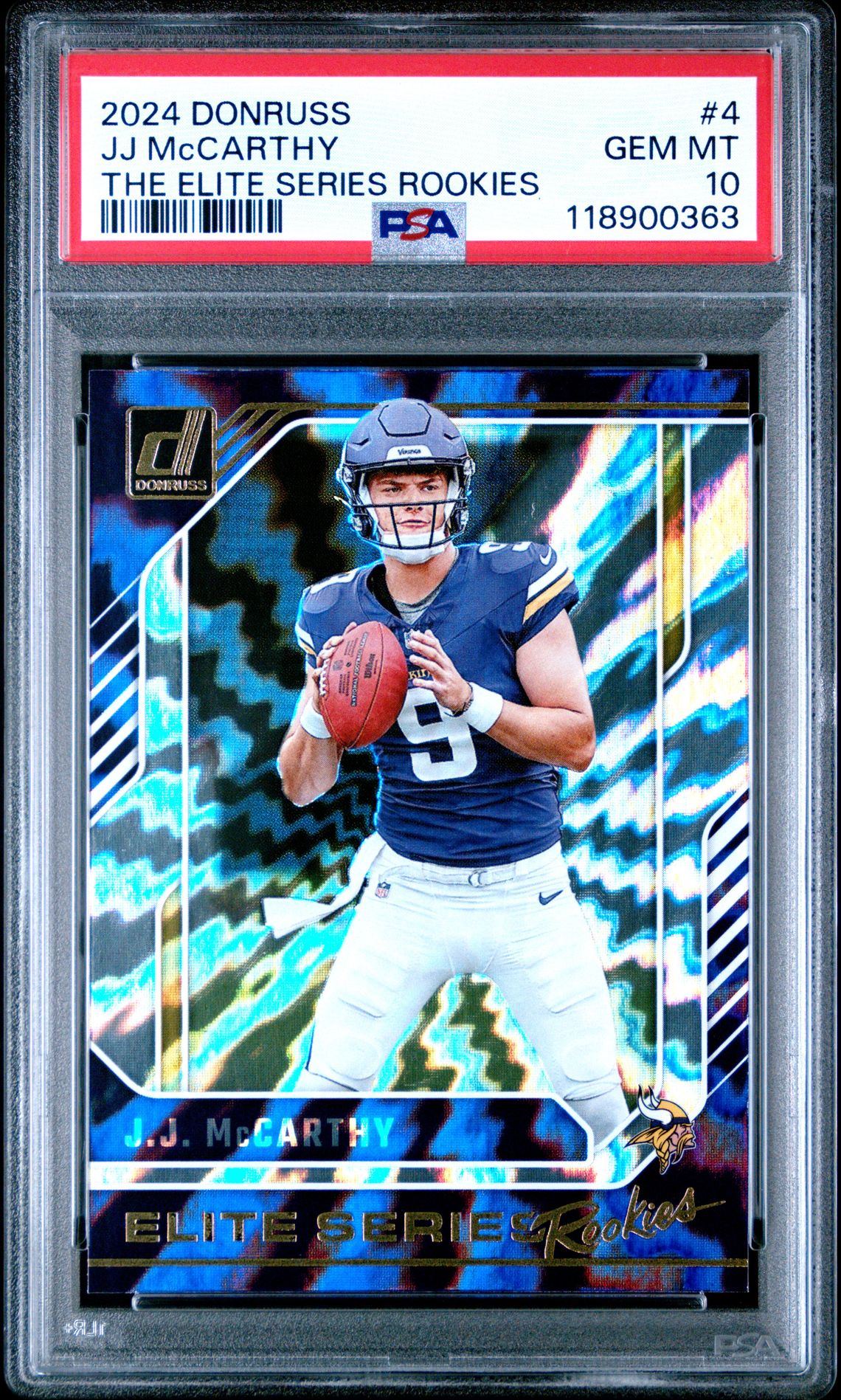 2024 Panini Donruss The Elite Series Rookies Jj Mccarthy #4 Gem Mt 10 front