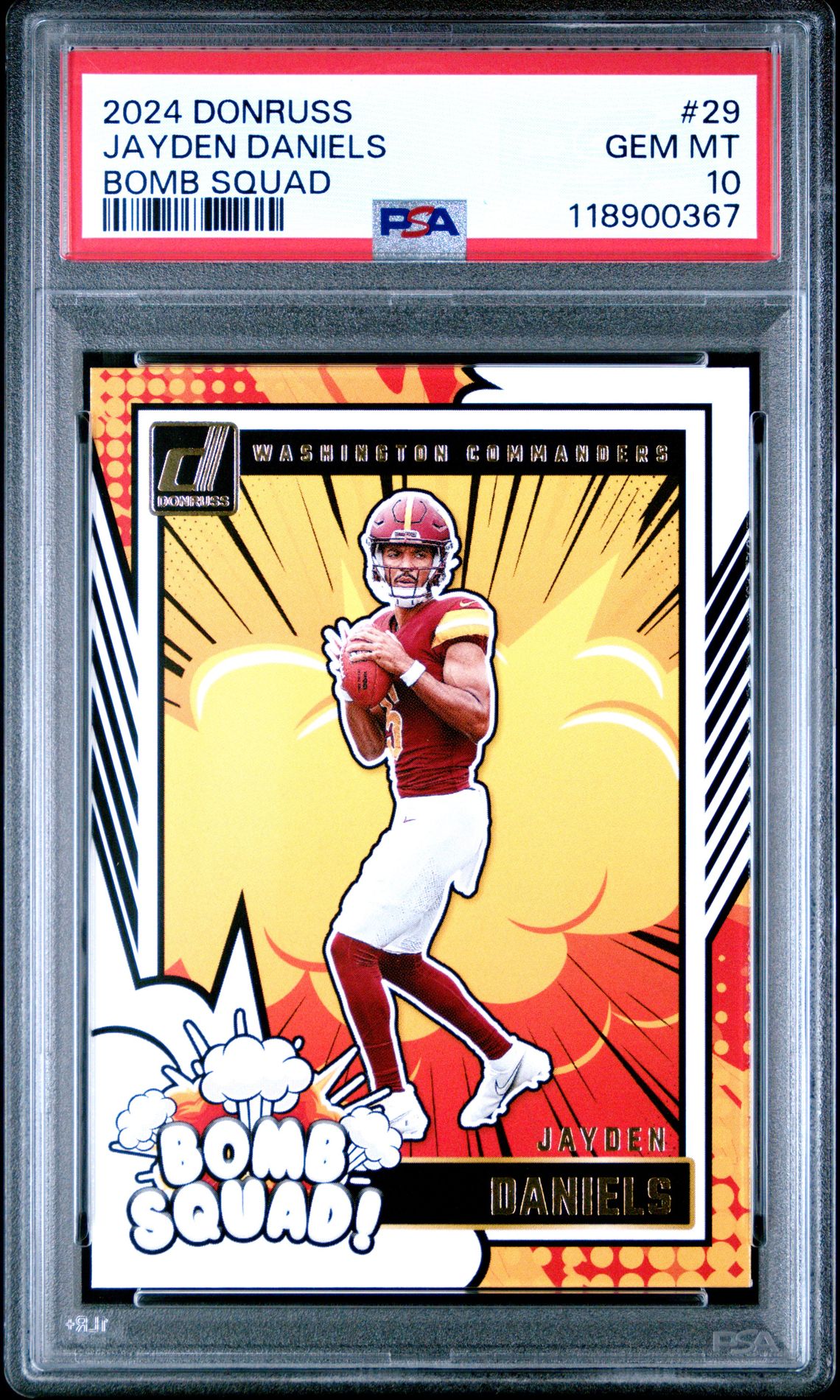 2024 Panini Donruss Bomb Squad Jayden Daniels #29 Gem Mt 10 front