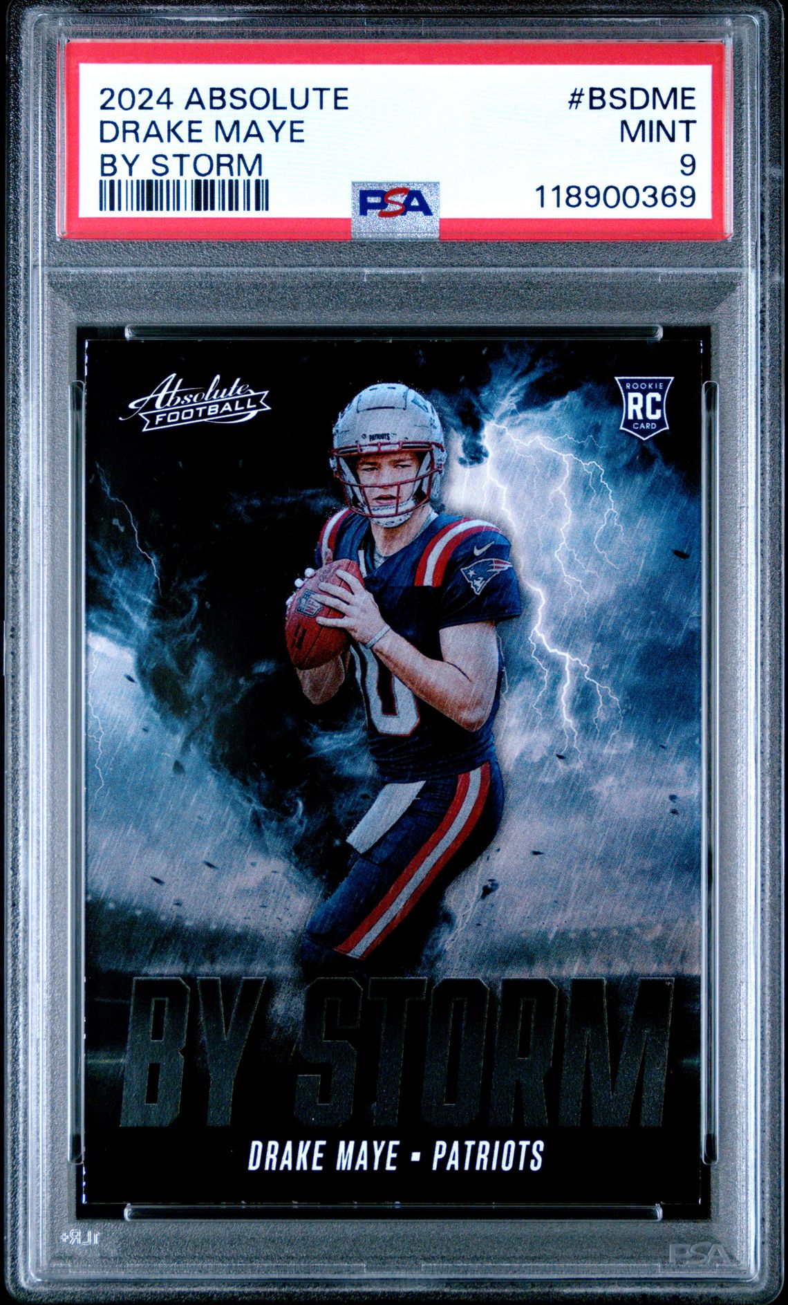 2024 Panini Absolute By Storm Drake Maye #Bsdme Mint 9 front