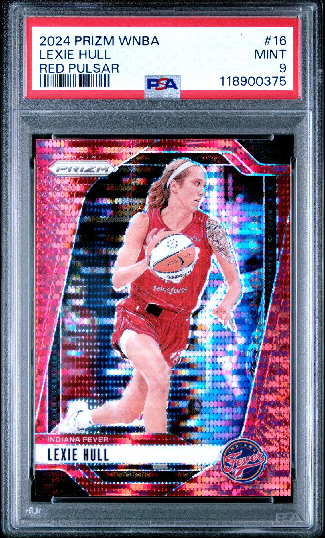 2024 Panini Prizm Wnba Lexie Hull #16 (Red Pulsar) Mint 9 front