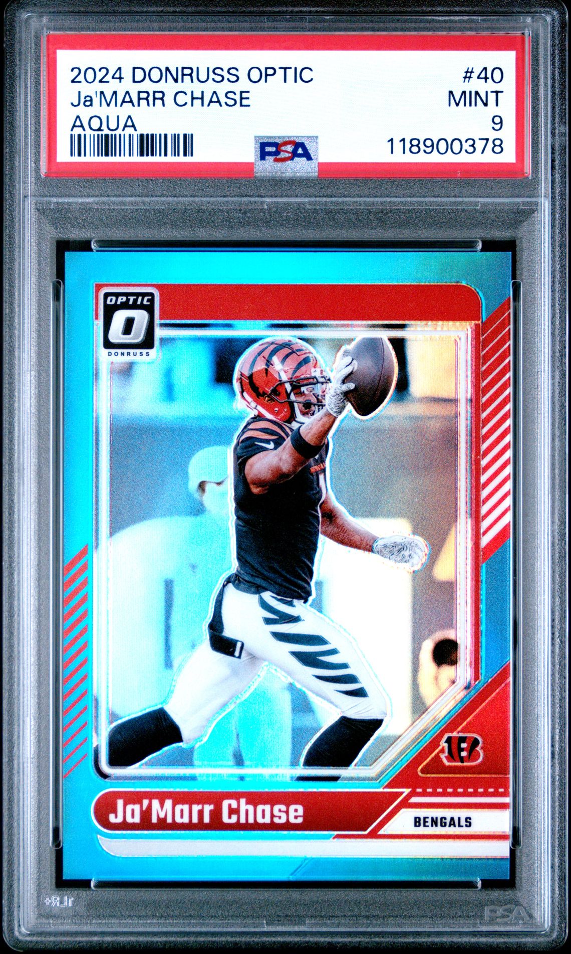 2024 Panini Donruss Optic Ja'marr Chase #40 (Aqua) Mint 9 front