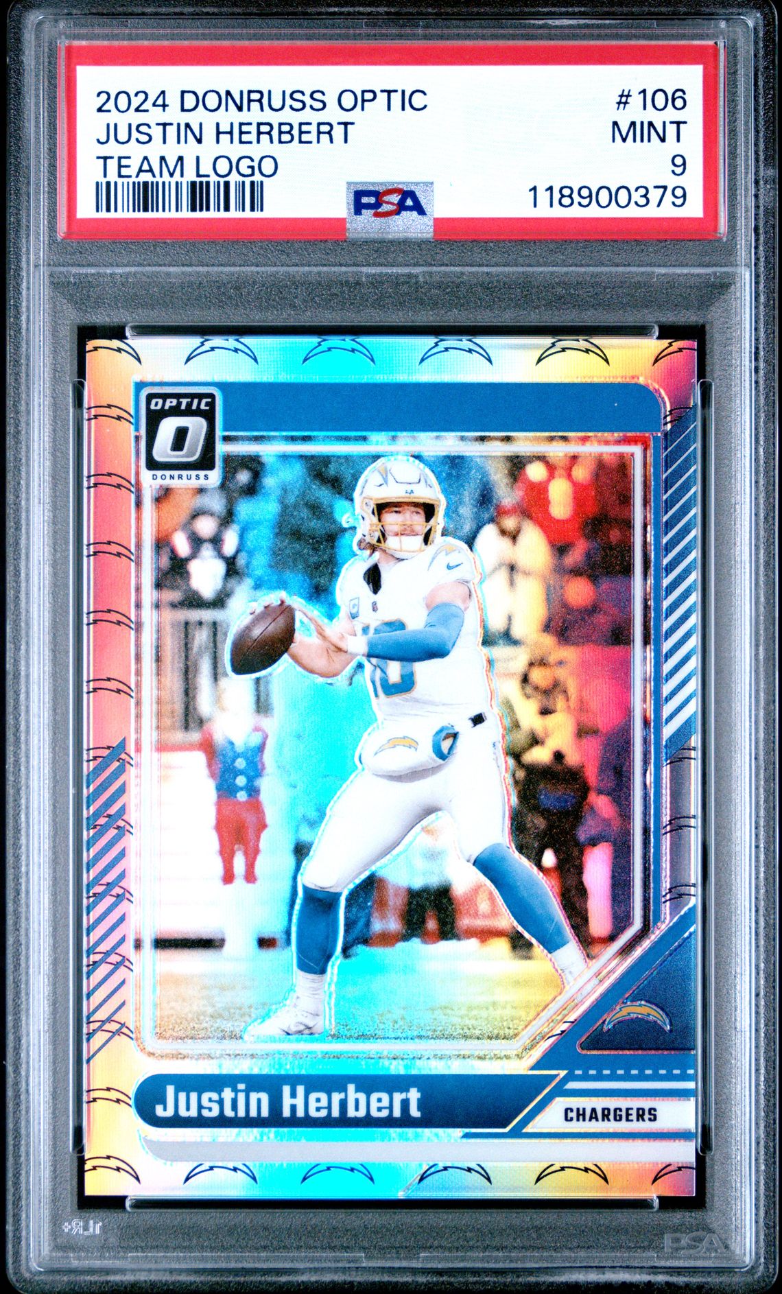 2024 Panini Donruss Optic Justin Herbert #106 (Team Logo) Mint 9 front