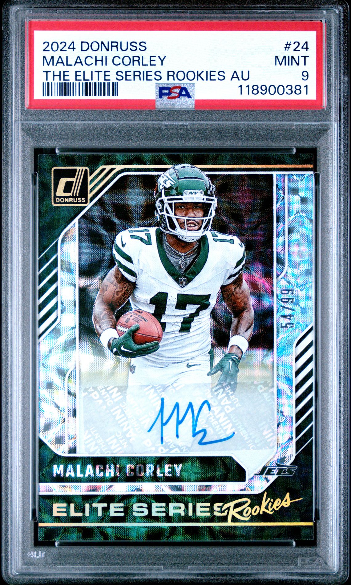 2024 Panini Donruss The Elite Series Rookies Autographs Malachi Corley #24 Mint 9 front