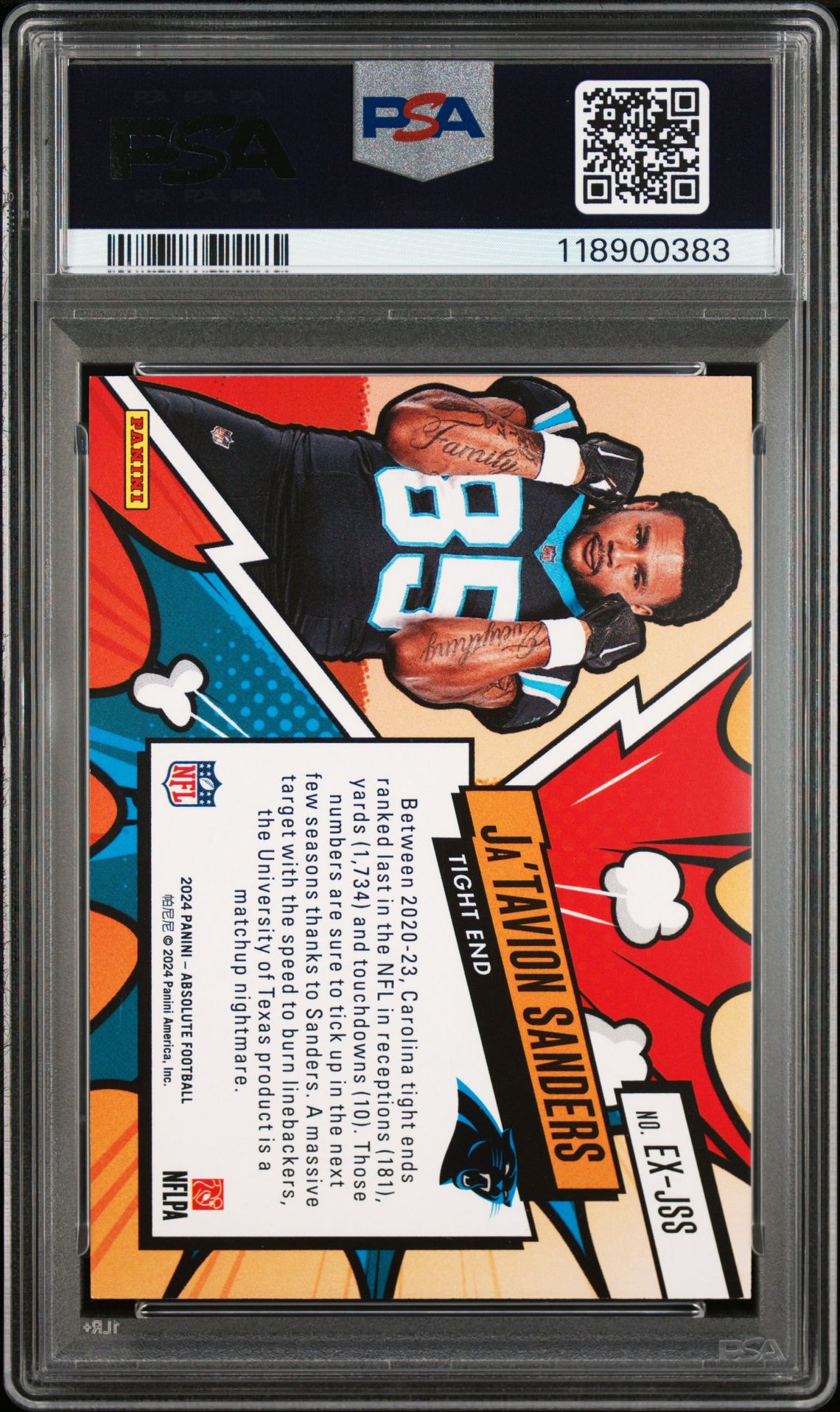 2024 Panini Absolute Explosive Ja'tavion Sanders #Exjss Mint 9 back