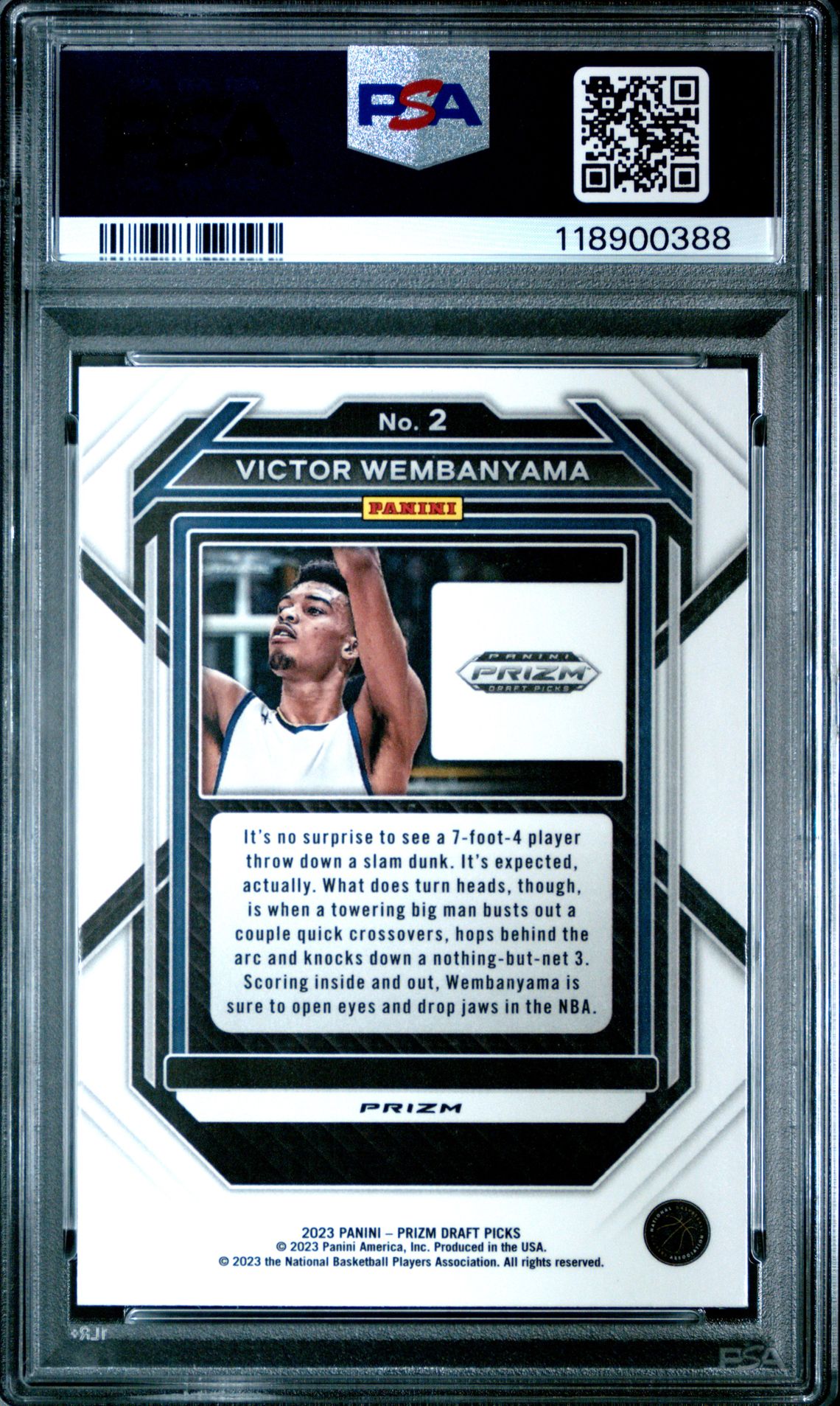 2023 Panini Prizm Draft Picks Victor Wembanyama #2 (Red Ice) Mint 9 back