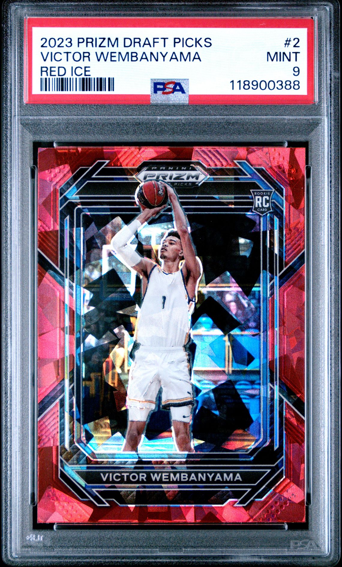 2023 Panini Prizm Draft Picks Victor Wembanyama #2 (Red Ice) Mint 9 front