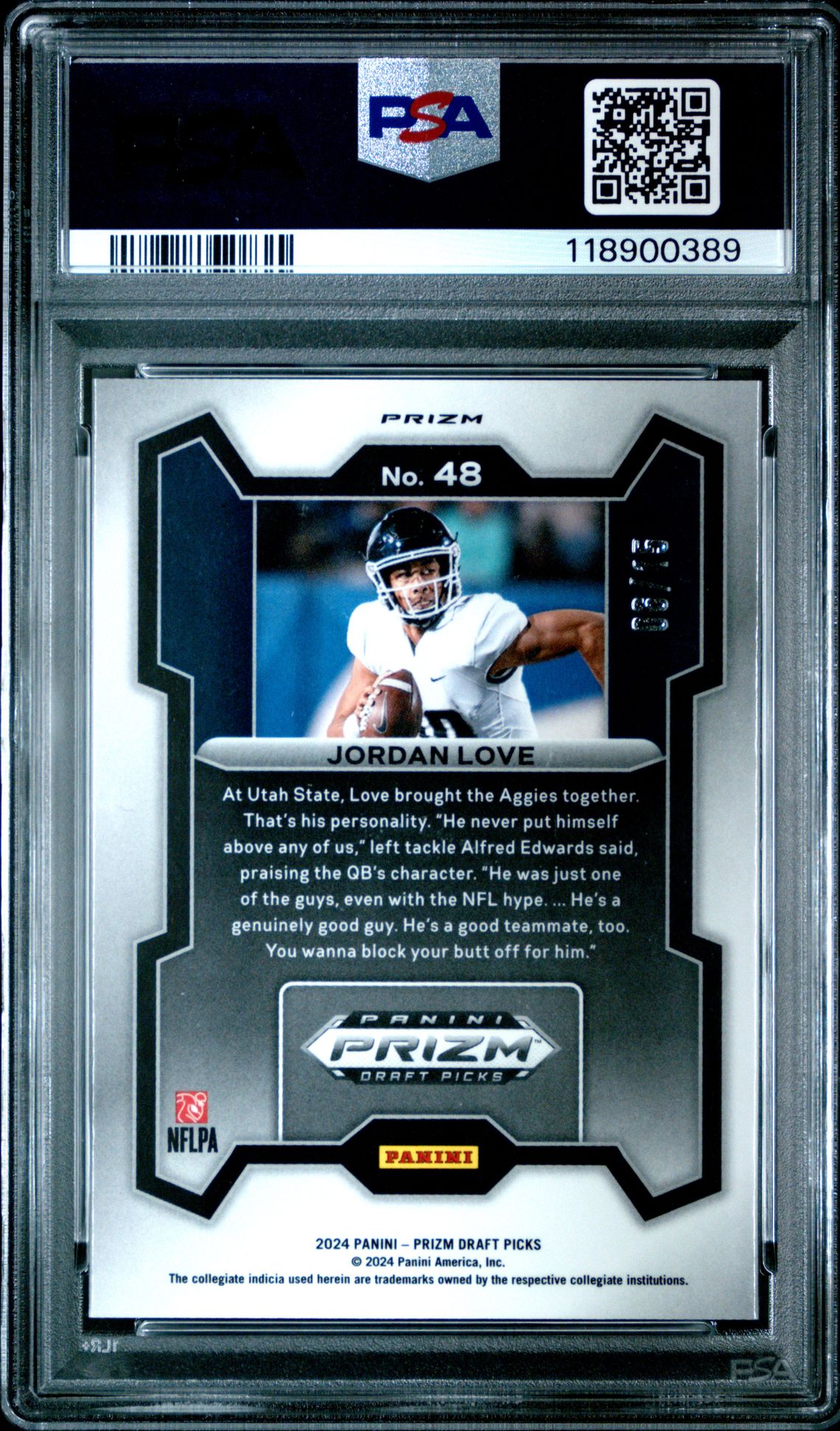 2024 Panini Prizm Draft Picks Jordan Love #48 (Neon Pink Pulsar) Mint 9 back