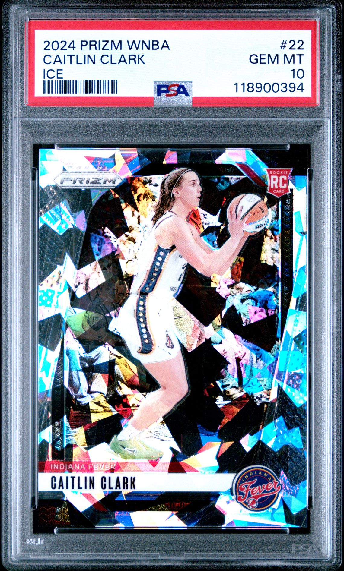 2024 Panini Prizm Wnba Caitlin Clark #22 (Ice) Gem Mt 10 front
