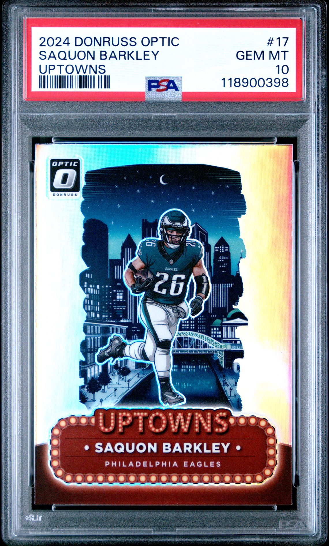 2024 Panini Donruss Optic Uptowns Saquon Barkley #17 Gem Mt 10 front