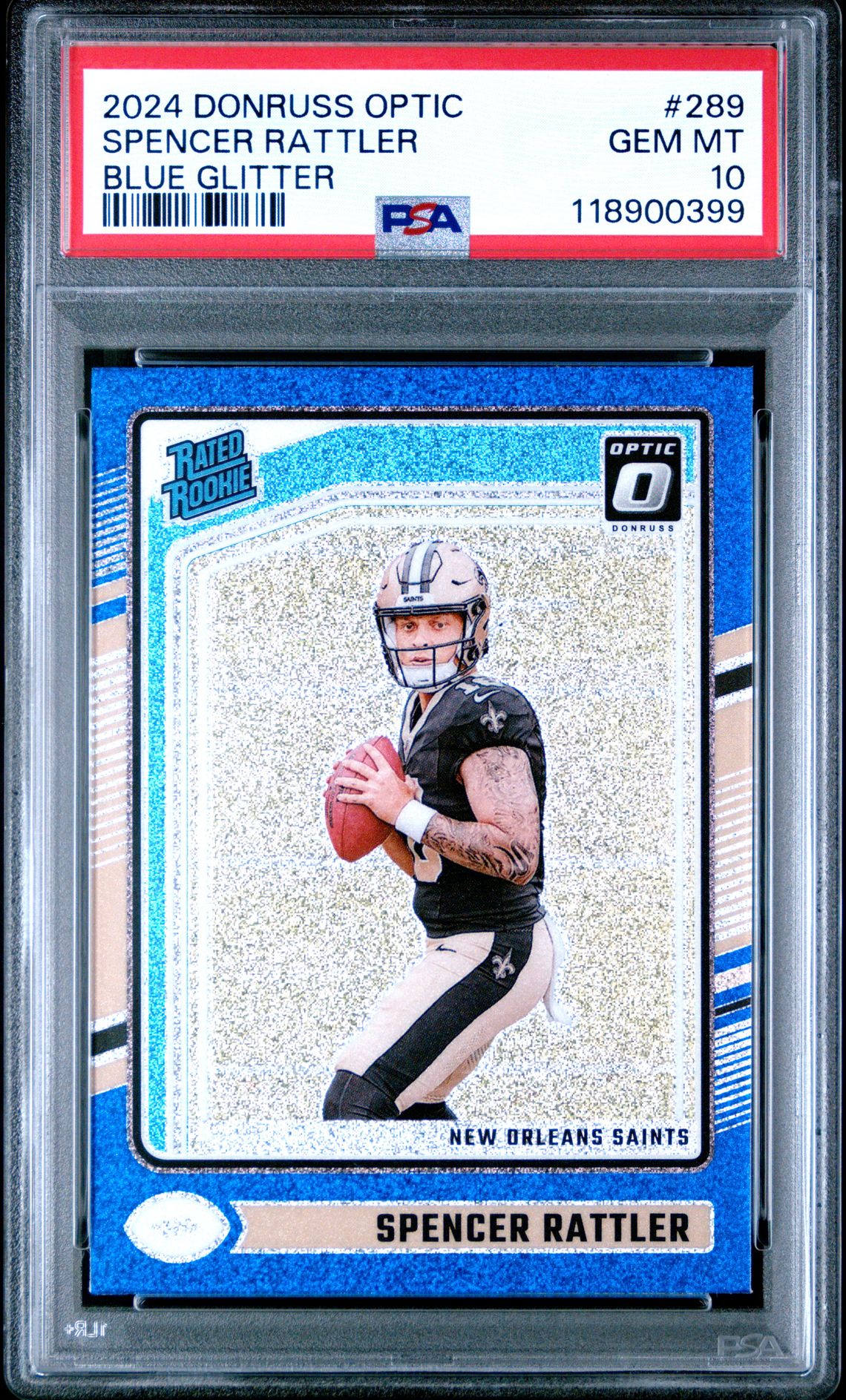 2024 Panini Donruss Optic Spencer Rattler #289 (Blue Glitter) Gem Mt 10 front