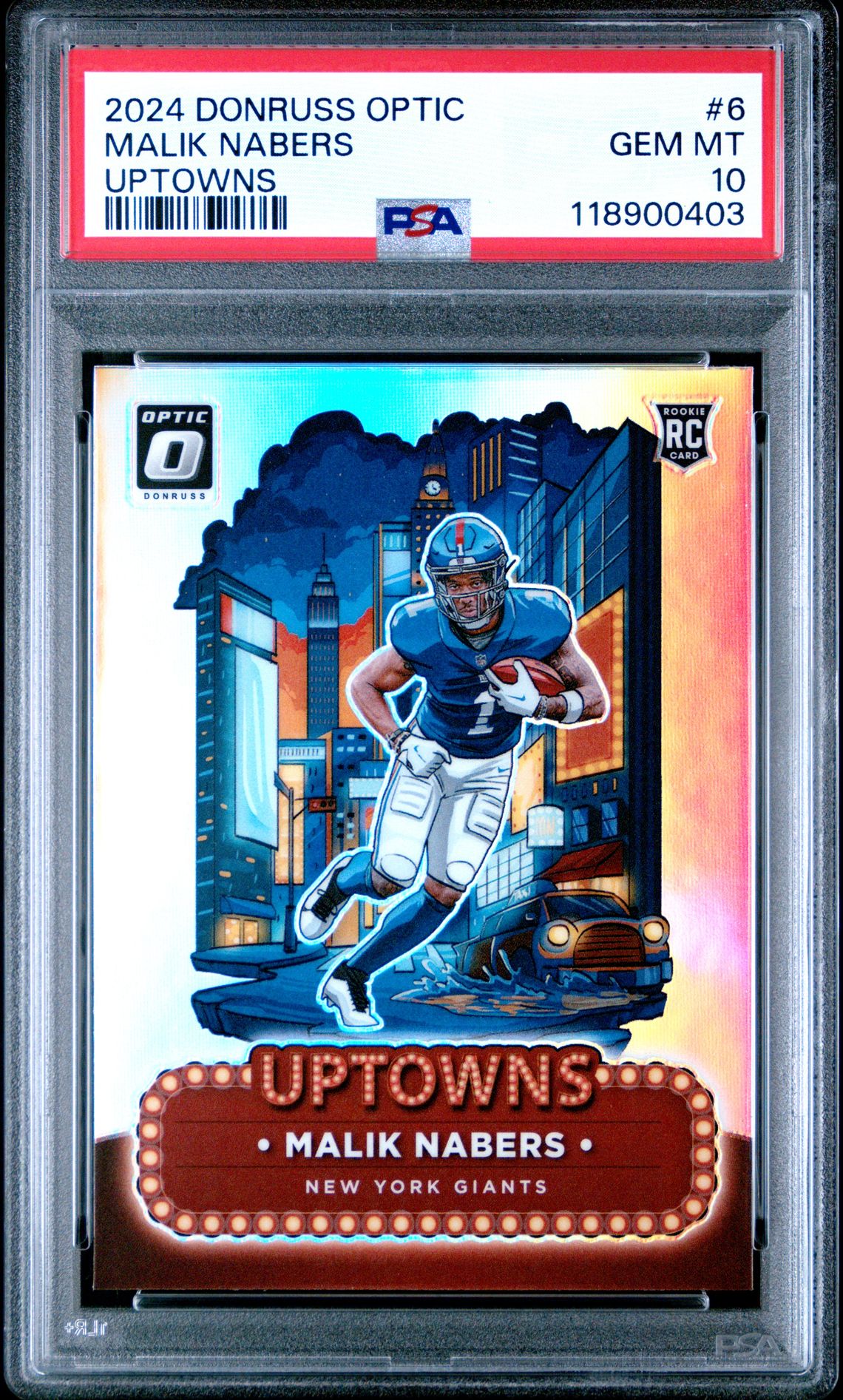 2024 Panini Donruss Optic Uptowns Malik Nabers #6 Gem Mt 10 front