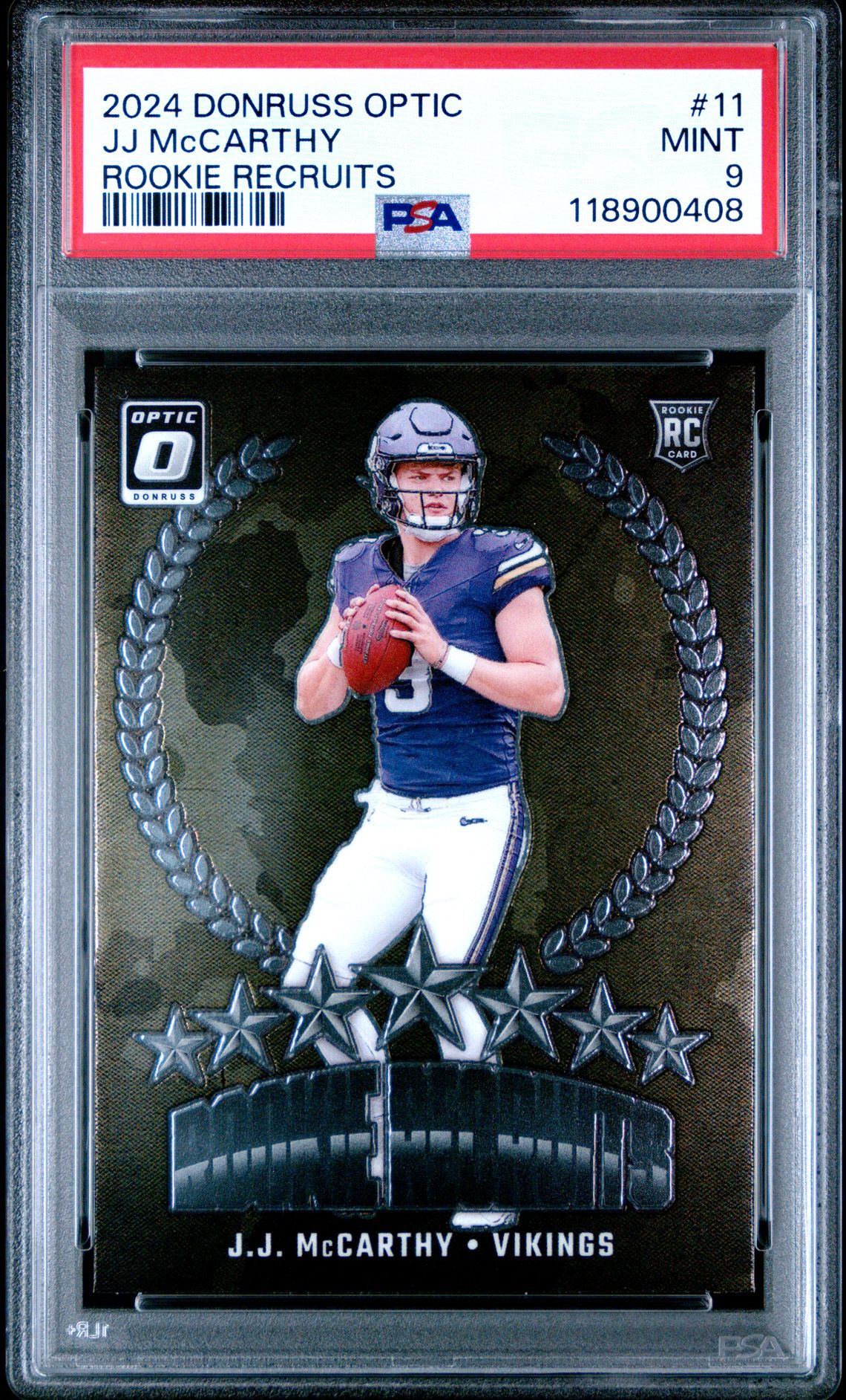 2024 Panini Donruss Optic Rookie Recruits Jj Mccarthy #11 Mint 9 front