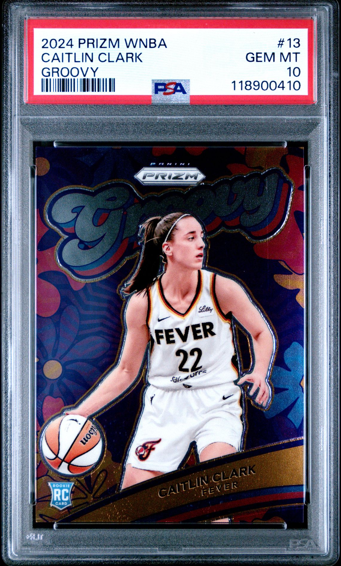 2024 Panini Prizm Wnba Groovy Caitlin Clark #13 Gem Mt 10 front