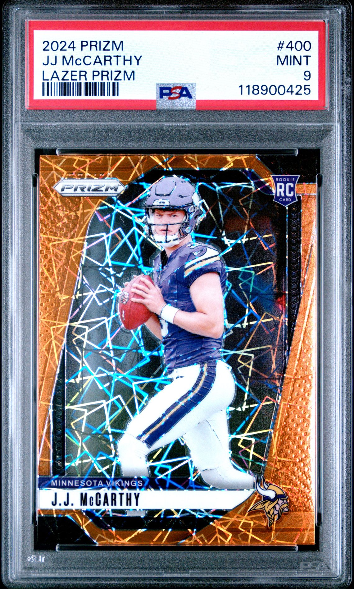2024 Panini Prizm Jj Mccarthy #400 (Lazer Prizm) Mint 9 front