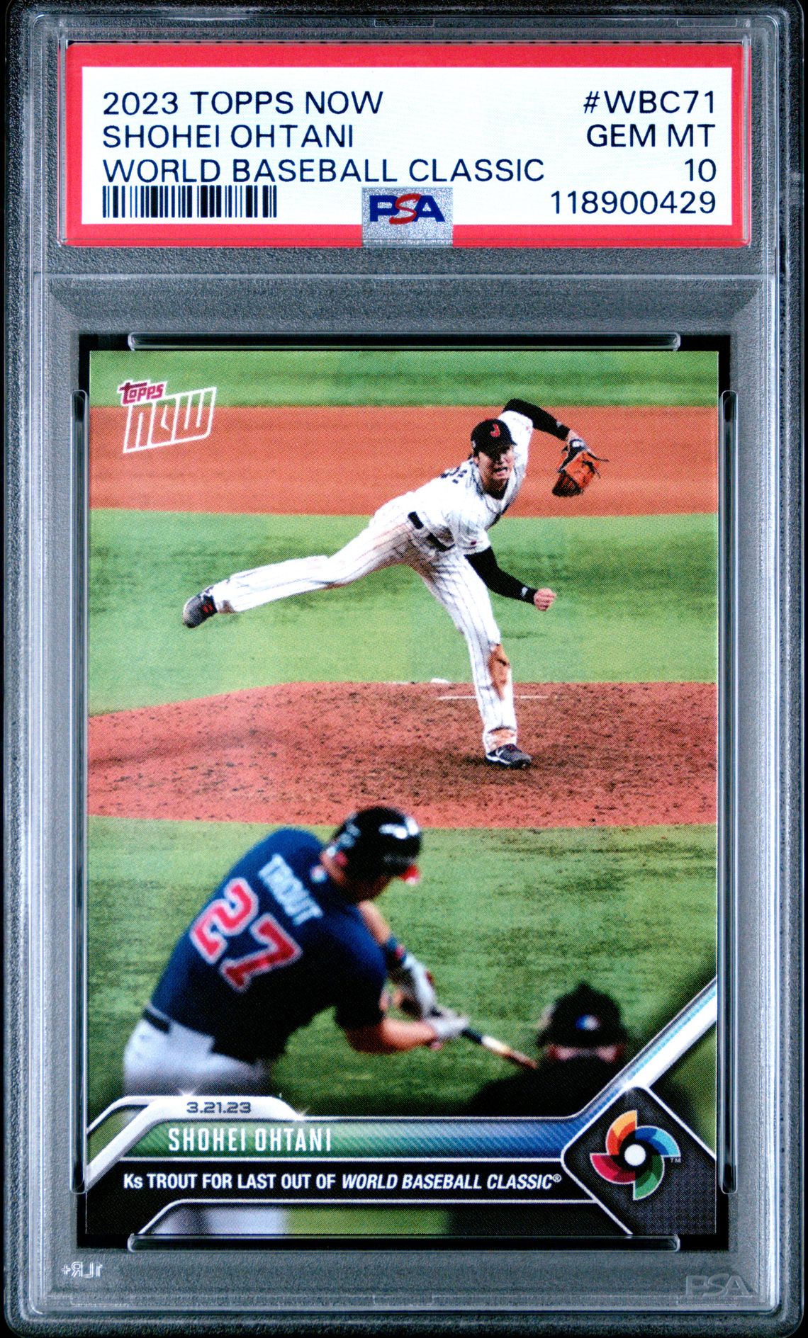 2023 Topps Now World Baseball Classic Shohei Ohtani #Wbc71 (World Baseball Classic) Gem Mt 10 front