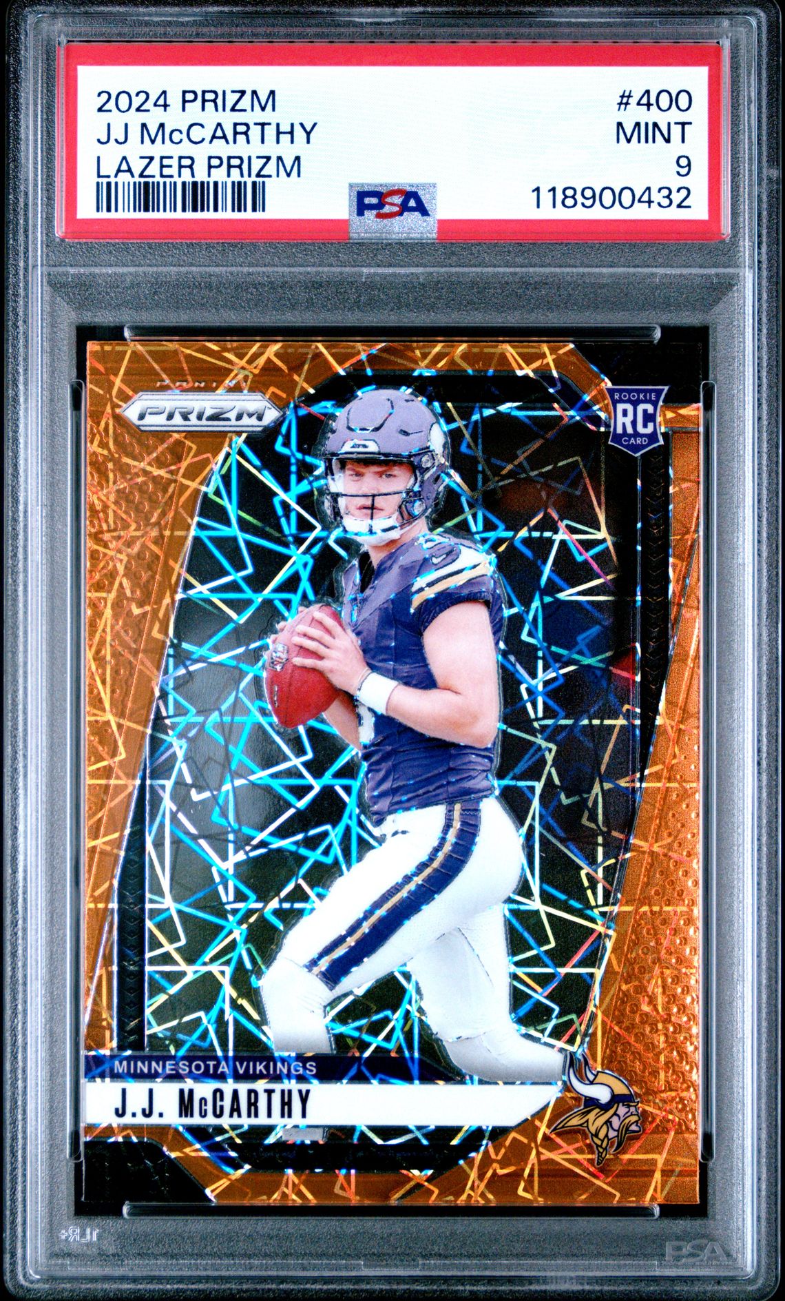 2024 Panini Prizm Jj Mccarthy #400 (Lazer Prizm) Mint 9 front