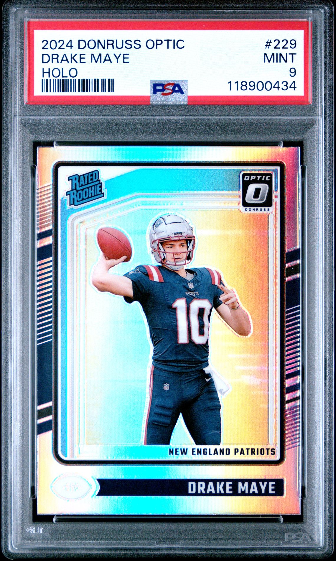 2024 Panini Donruss Optic Drake Maye #229 (Holo) Mint 9 front