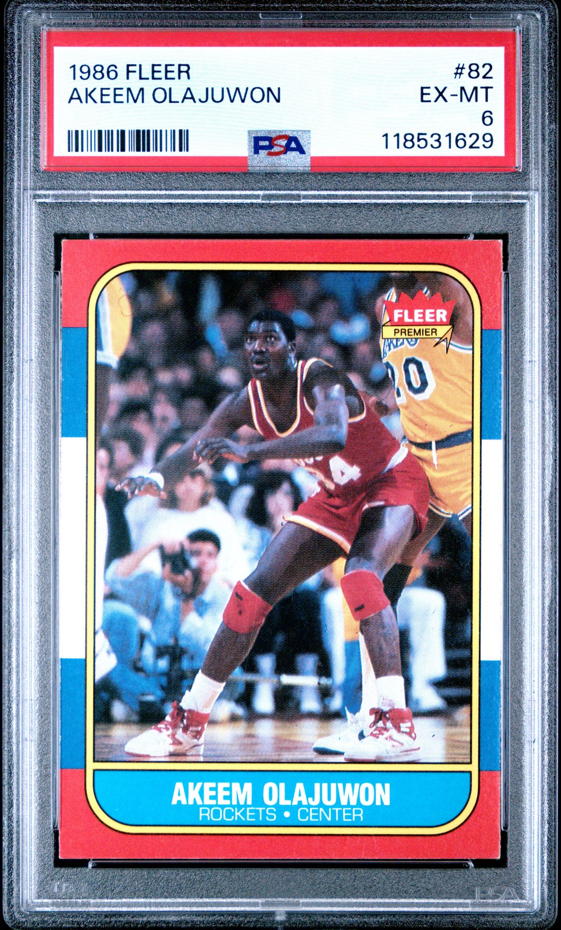 1986 Fleer Akeem Olajuwon #82 Ex-Mt 6 front