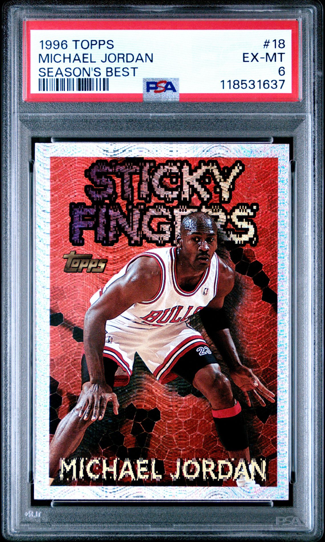 1996 Topps Season's Best Michael Jordan #18 (Season's Best) Ex-Mt 6 front