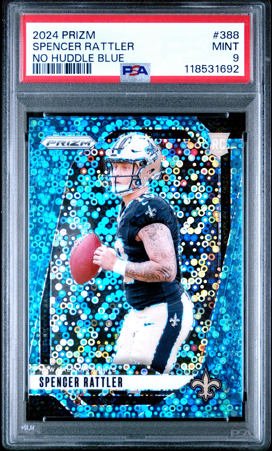 2024 Panini Prizm Spencer Rattler #388 (No Huddle Blue) Mint 9 front