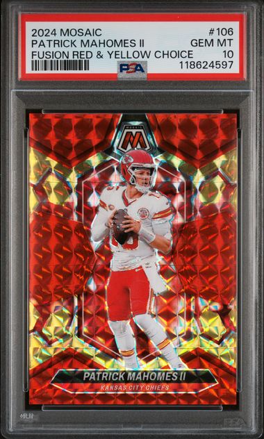 2024 Panini Prizm FUSION RED & YELLOW CHOICE #106 Patrick Mahomes II front