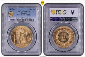 1907-A 100 Fr Gad-1137a F-553 MS65