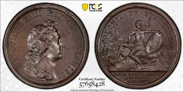 (1666) AE Medal Betts-42, St. Christopher MS63