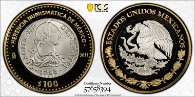 2011-Mo 100 P 1783 Carlos III Numismatic Heritage PL69