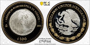 2011-Mo 100 P 1913 Parral Bolita Peso Numismatic Heritage PL69
