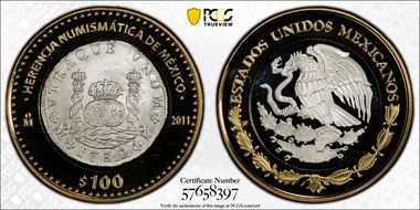 2011-Mo 100 P 1732 Pillar Dollar Numismatic Heritage PL69