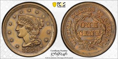 1851 1C Newcomb 45 MS63BN