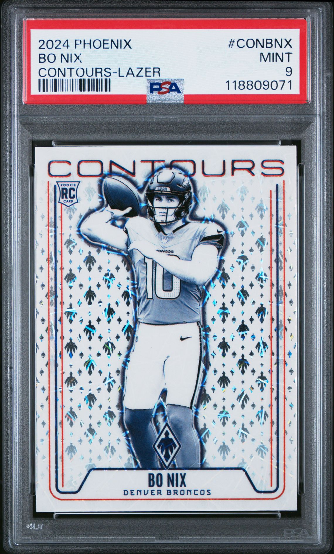 2024 Panini Phoenix Contours Bo Nix #Conbnx (Contours-Lazer) Mint 9 front