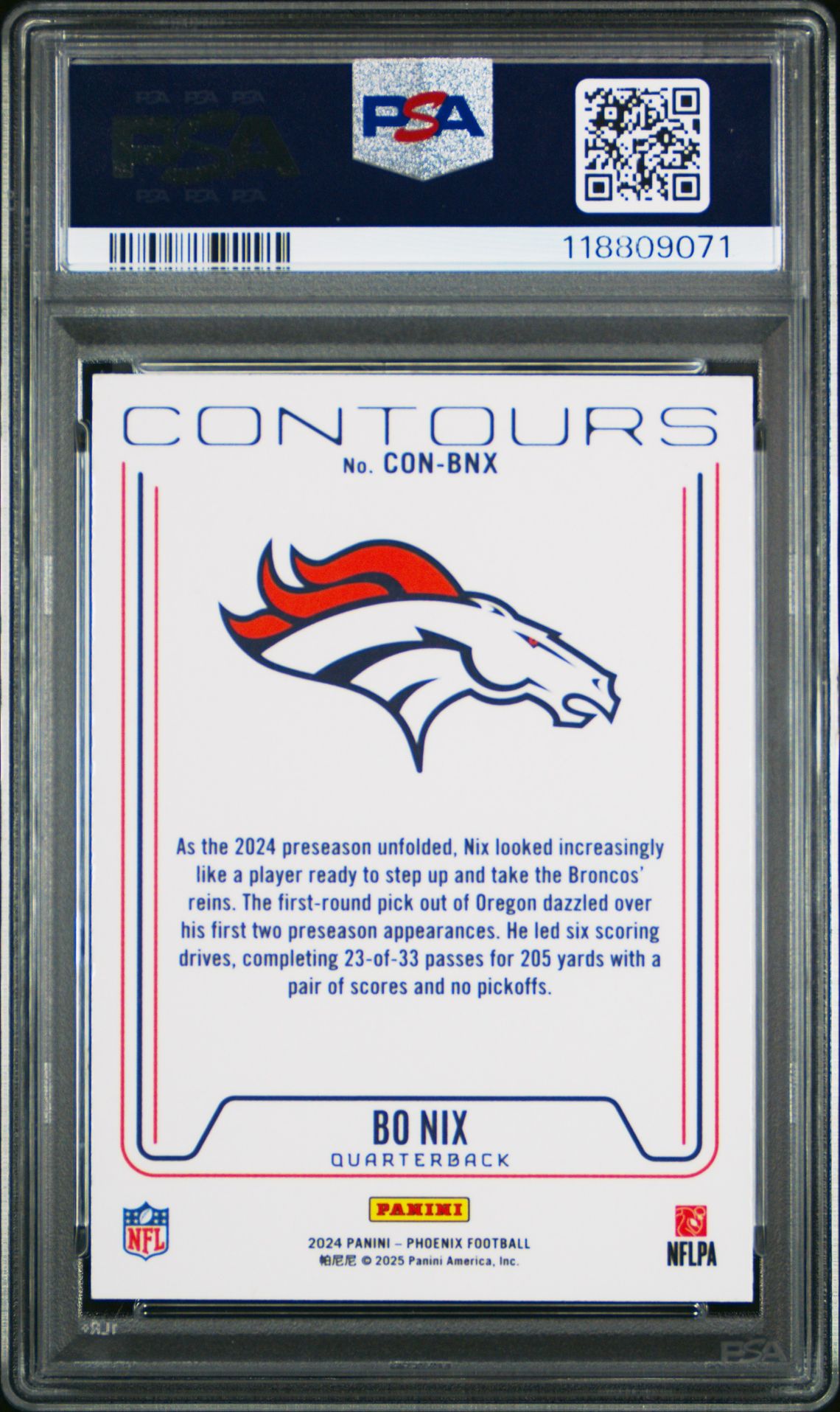 2024 Panini Phoenix Contours Bo Nix #Conbnx (Contours-Lazer) Mint 9 back