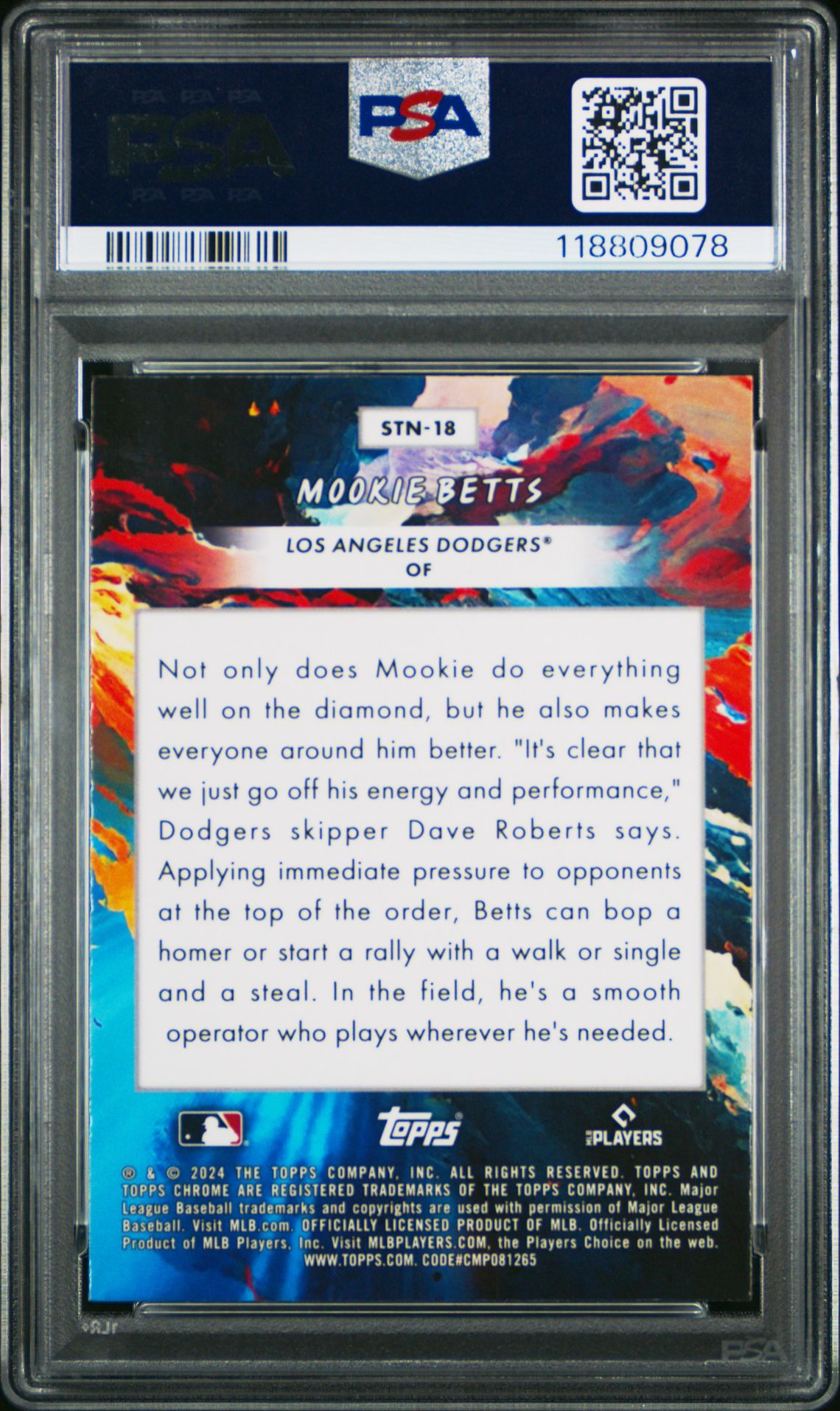 2024 Topps Chrome Cosmic Stars In The Night Mookie Betts #18 Gem Mt 10 back