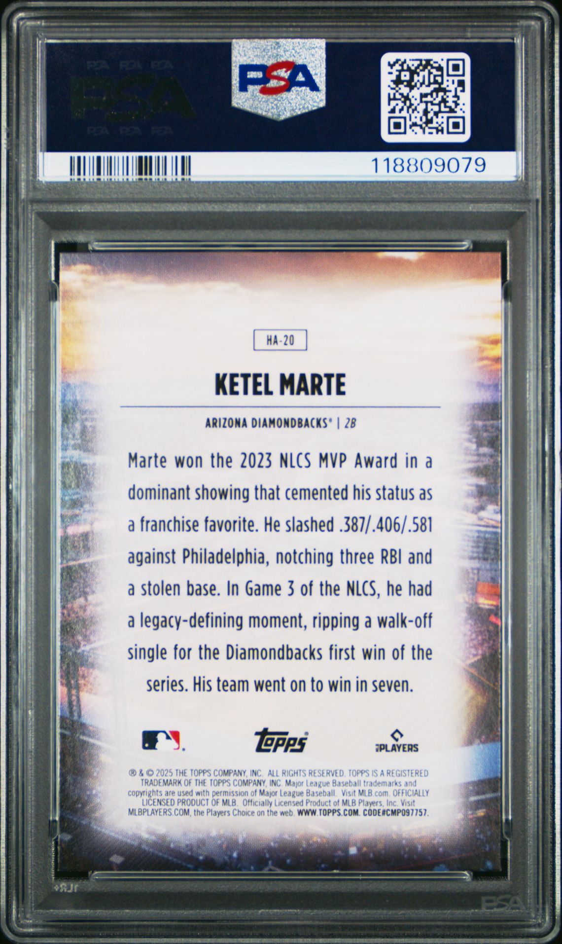 2025 Topps Home Field Advantage Ketel Marte #Ha20 Mint 9 back