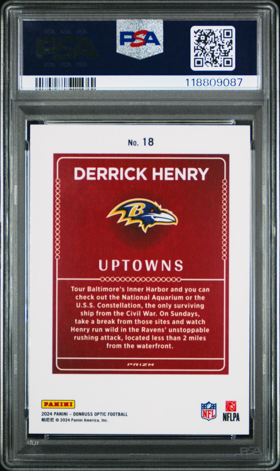 2024 Panini Donruss Optic Uptowns Derrick Henry #18 Gem Mt 10 back