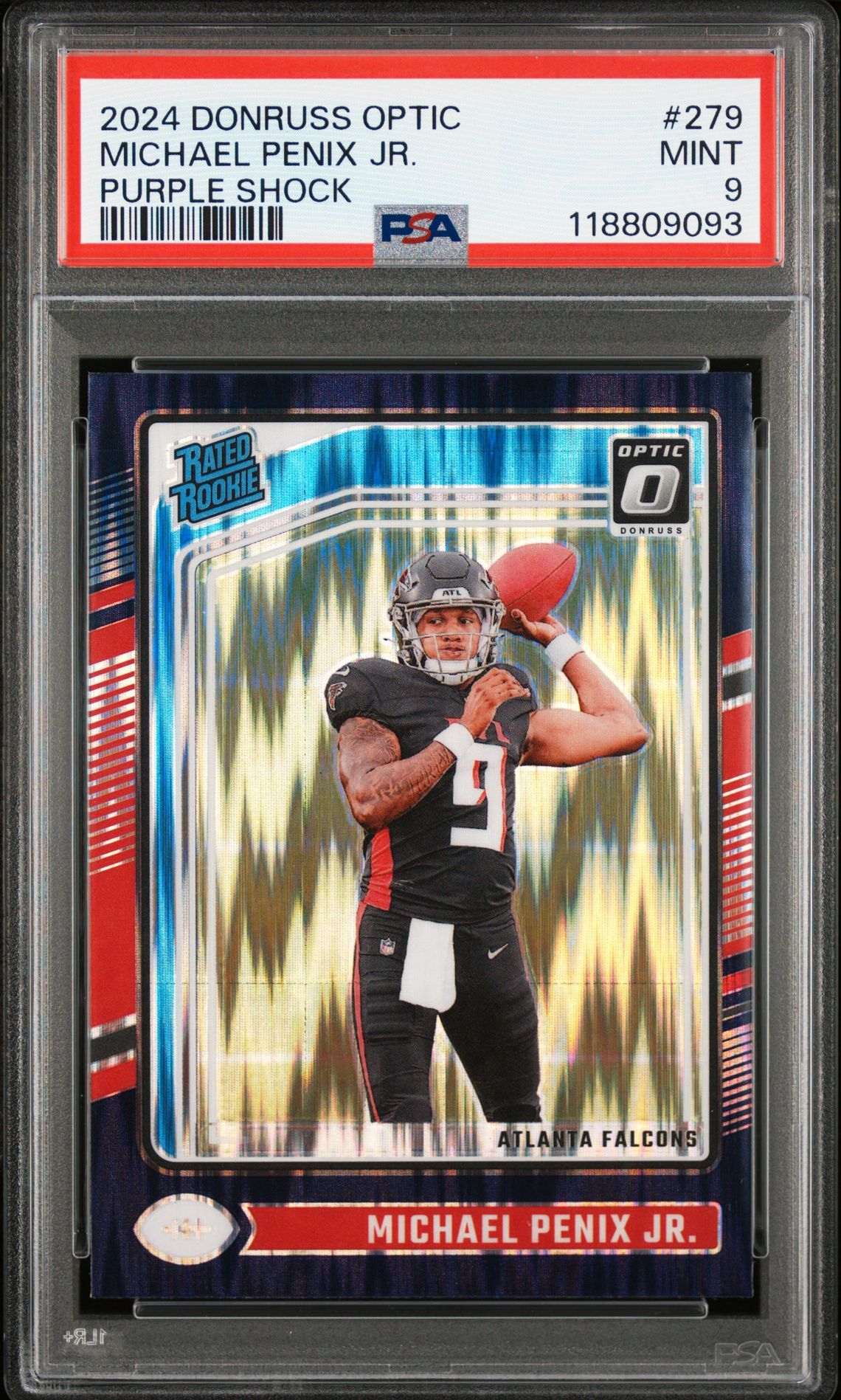 2024 Panini Donruss Optic Michael Penix Jr. #279 (Purple Shock) Mint 9 front