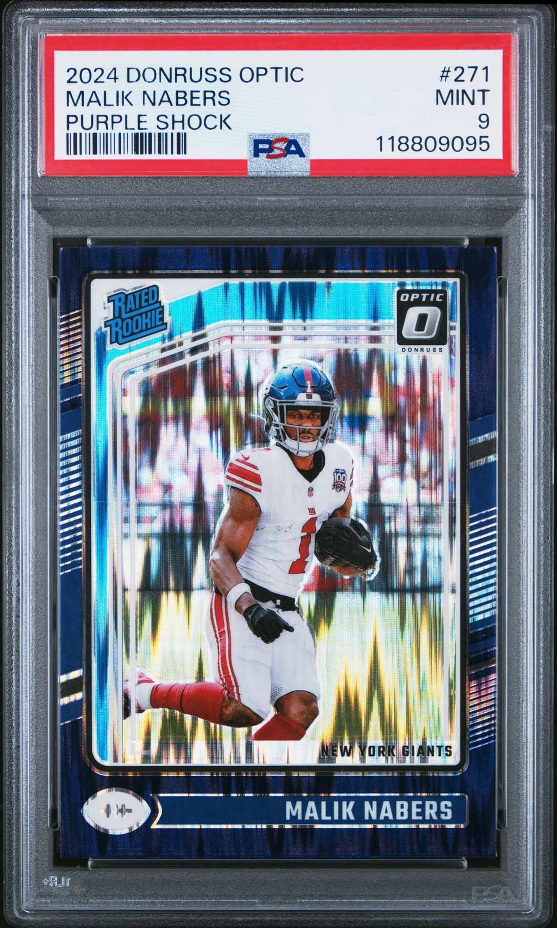 2024 Panini Donruss Optic Malik Nabers #271 (Purple Shock) Mint 9 front
