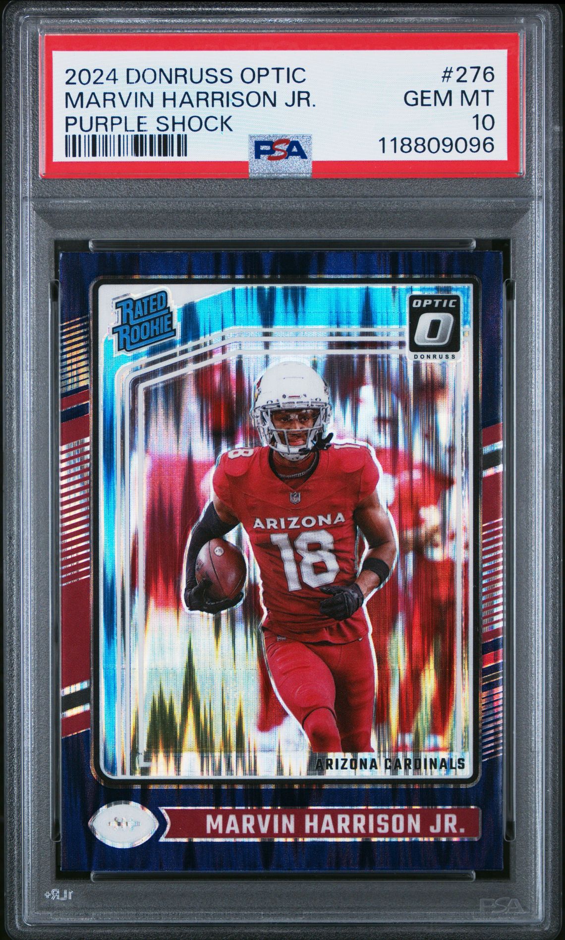 2024 Panini Donruss Optic Marvin Harrison Jr. #276 (Purple Shock) Gem Mt 10 front