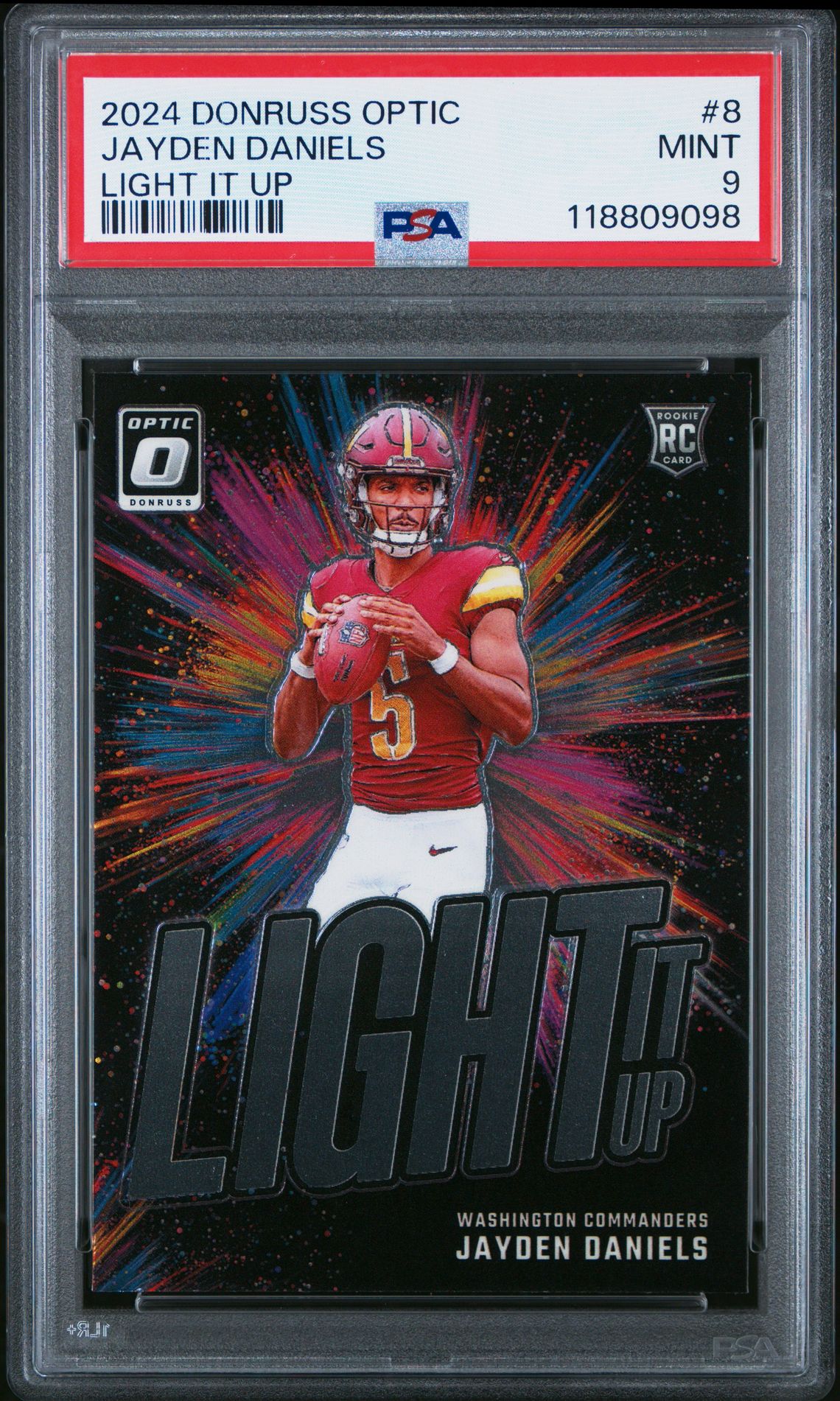 2024 Panini Donruss Optic Light It Up Jayden Daniels #8 Mint 9 front