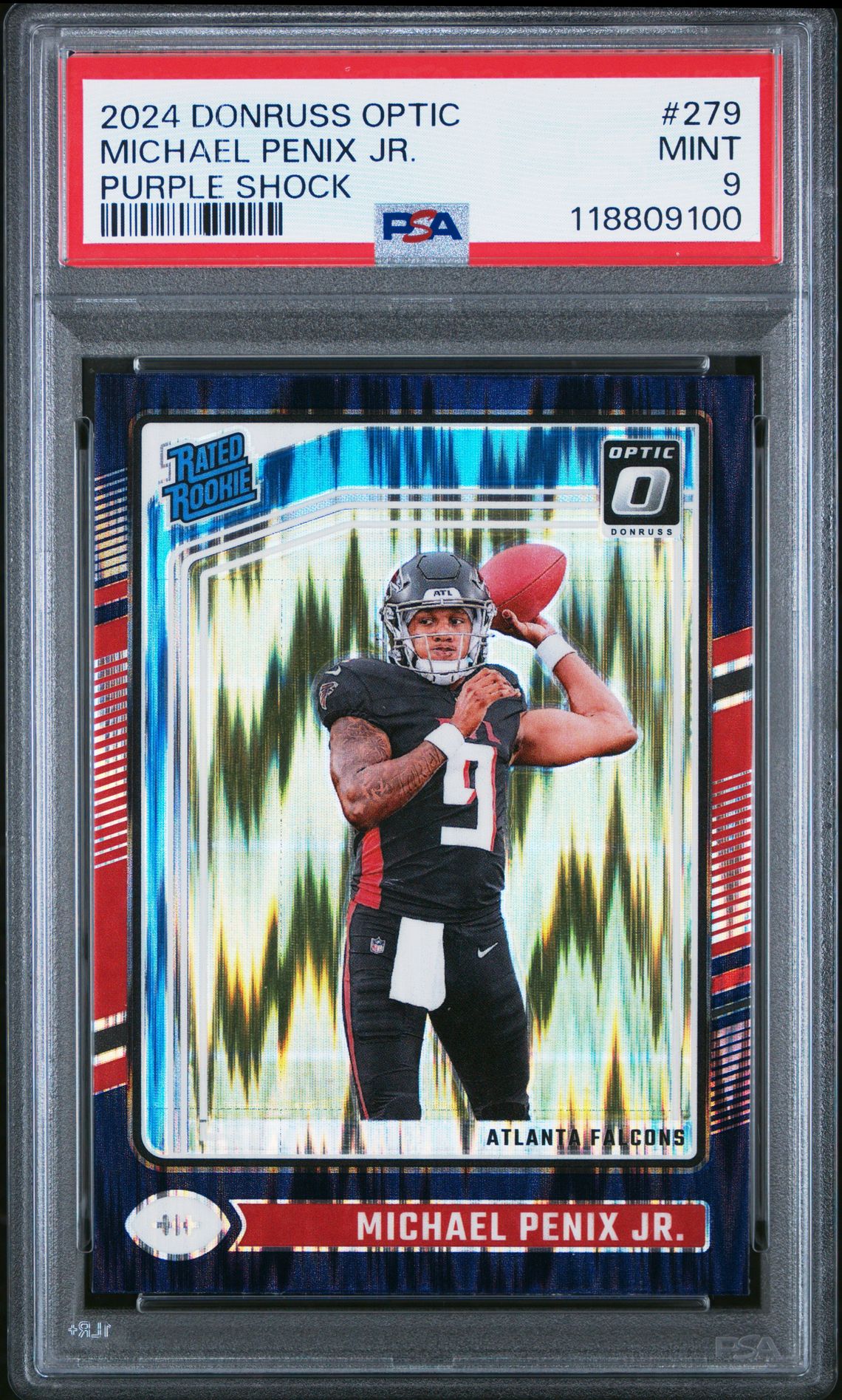 2024 Panini Donruss Optic Michael Penix Jr. #279 (Purple Shock) Mint 9 front