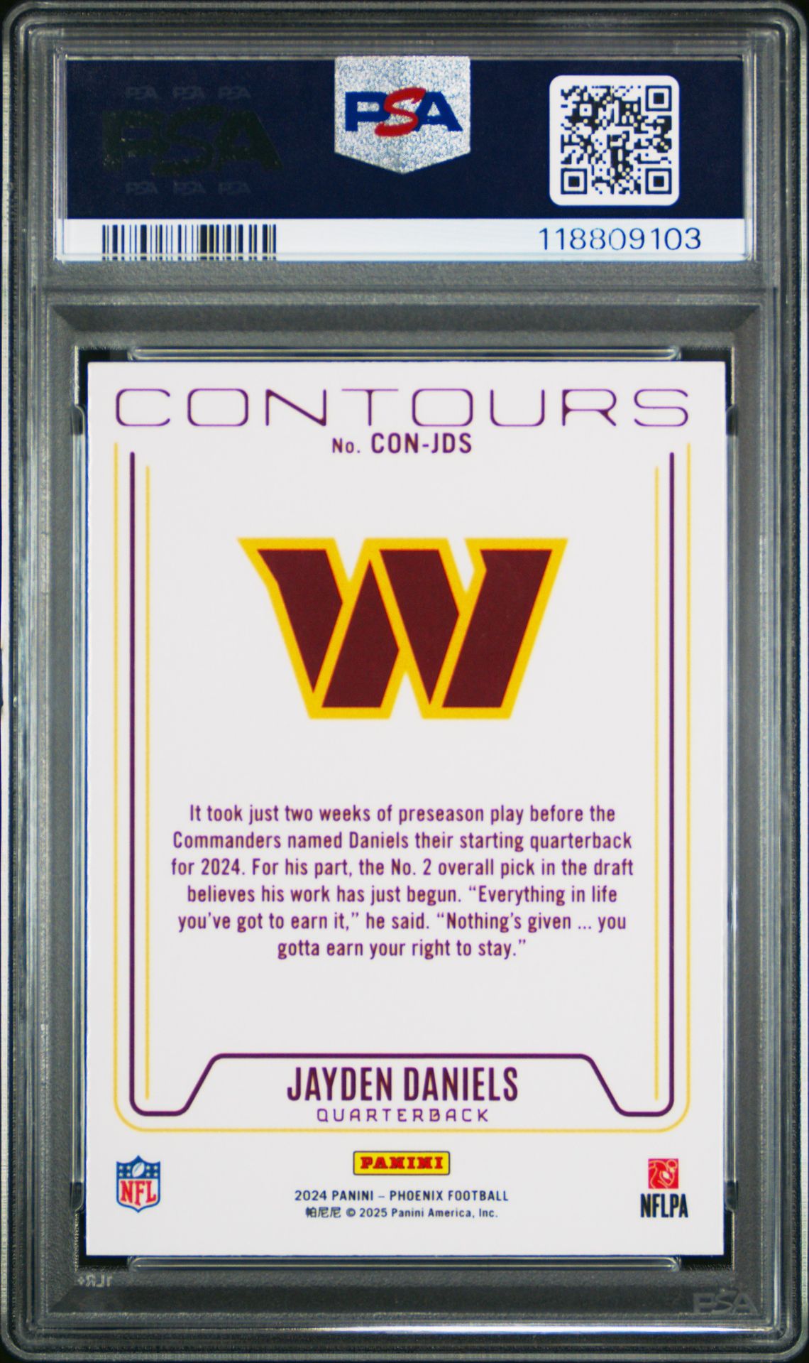 2024 Panini Phoenix Contours Jayden Daniels #Conjds Mint 9 back