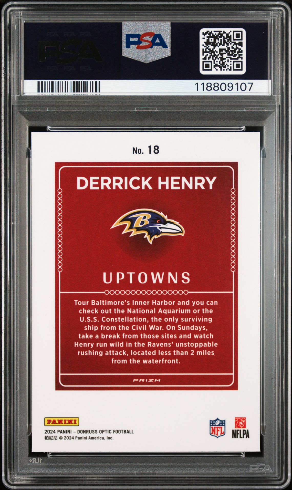 2024 Panini Donruss Optic Uptowns Derrick Henry #18 Mint 9 back