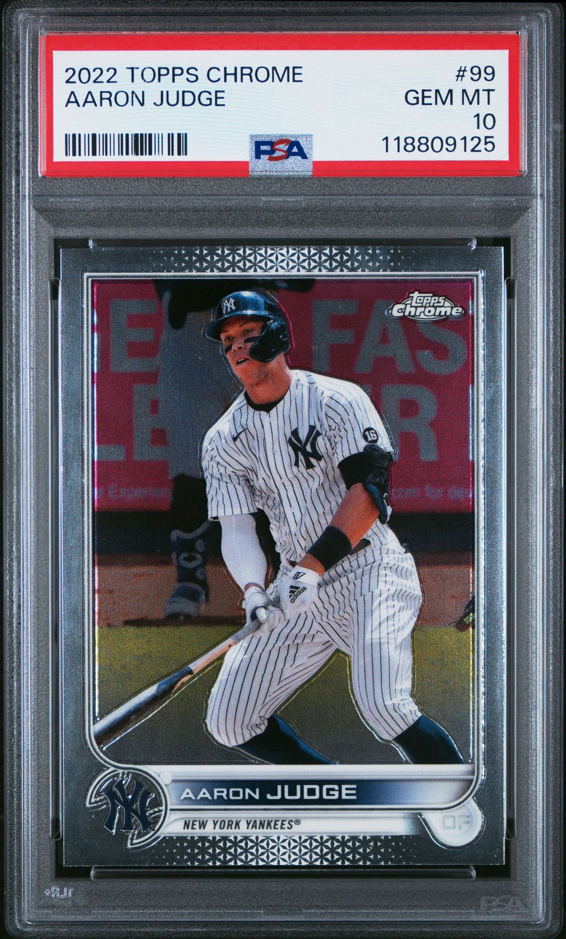 2022 Topps Chrome Aaron Judge #99 Gem Mt 10 front