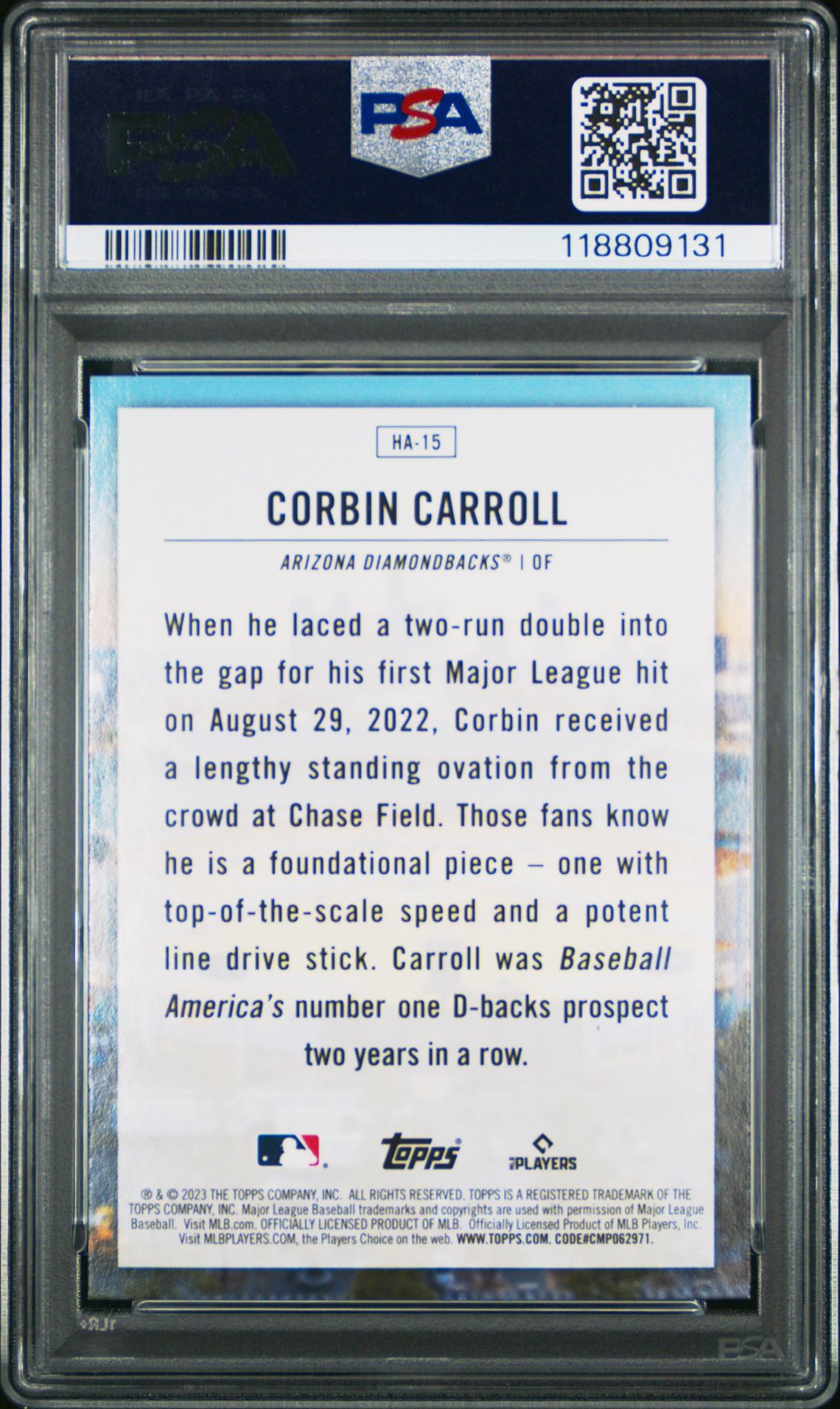 2023 Topps Home Field Advantage Corbin Carroll #Ha15 (Home Field Advantage) Mint 9 back