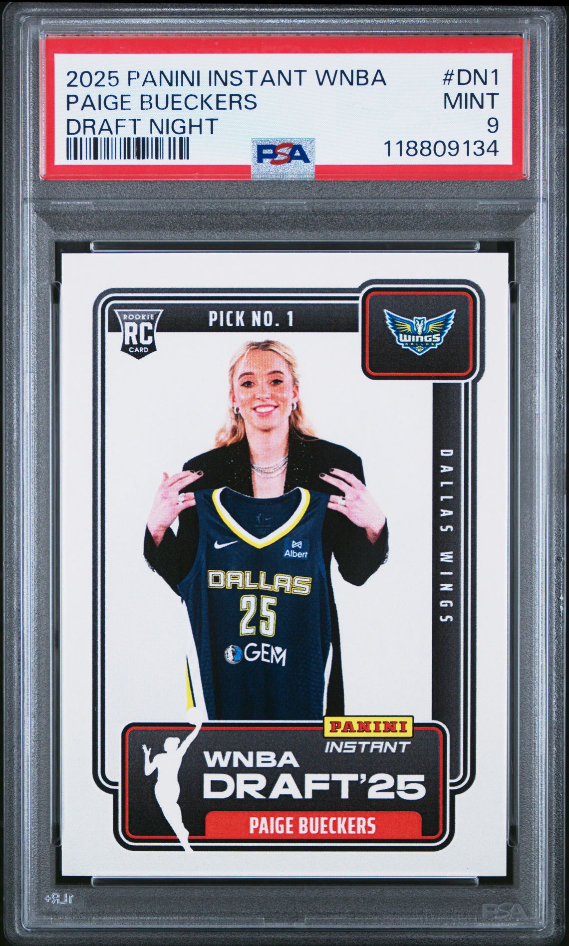 2025 Panini Instant Wnba Draft Night Paige Bueckers #Dn1 Mint 9 front