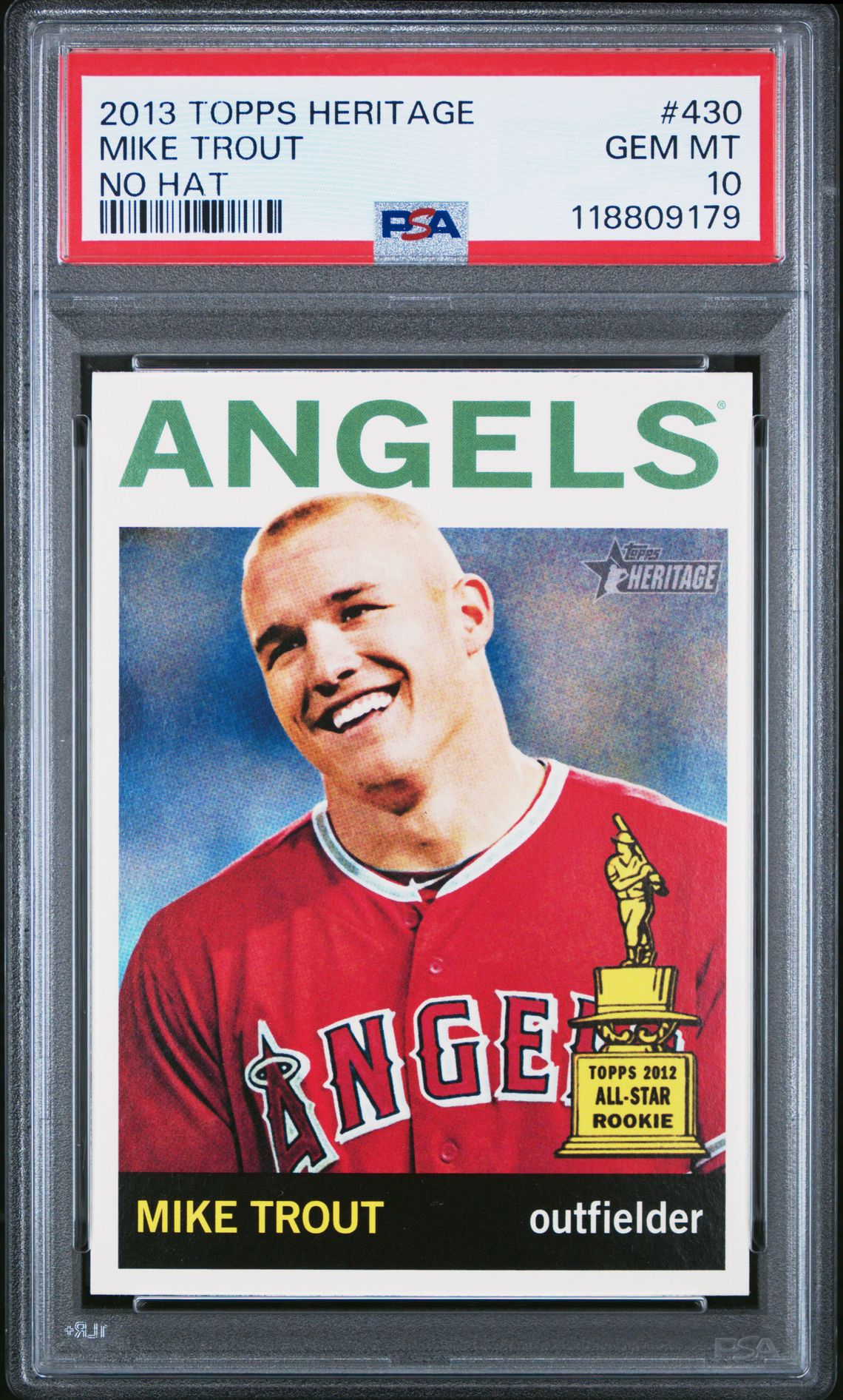 2013 Topps Heritage Mike Trout #430 (No Hat) Gem Mt 10 front