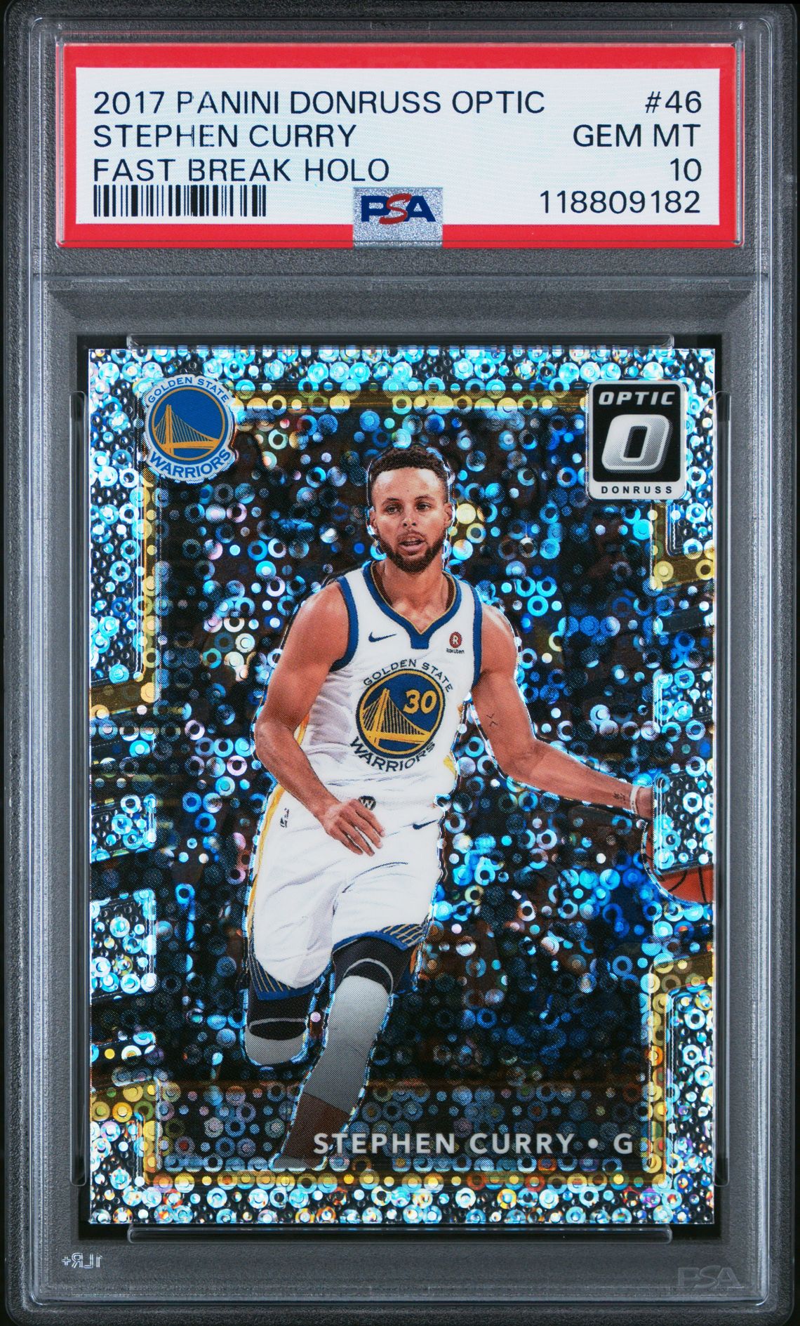 2017 Panini Donruss Optic Stephen Curry #46 (Fast Break Holo) Gem Mt 10 front