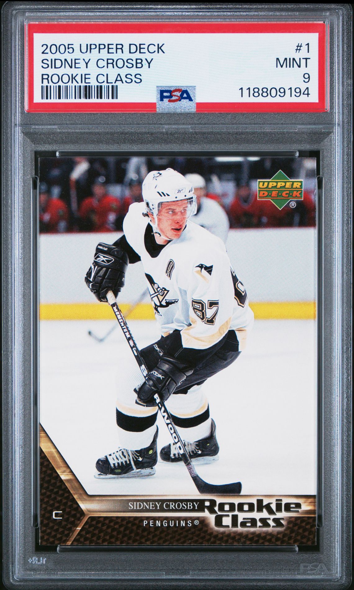 2005 Upper Deck Rookie Class Sidney Crosby #1 (Rookie Class) Mint 9 front
