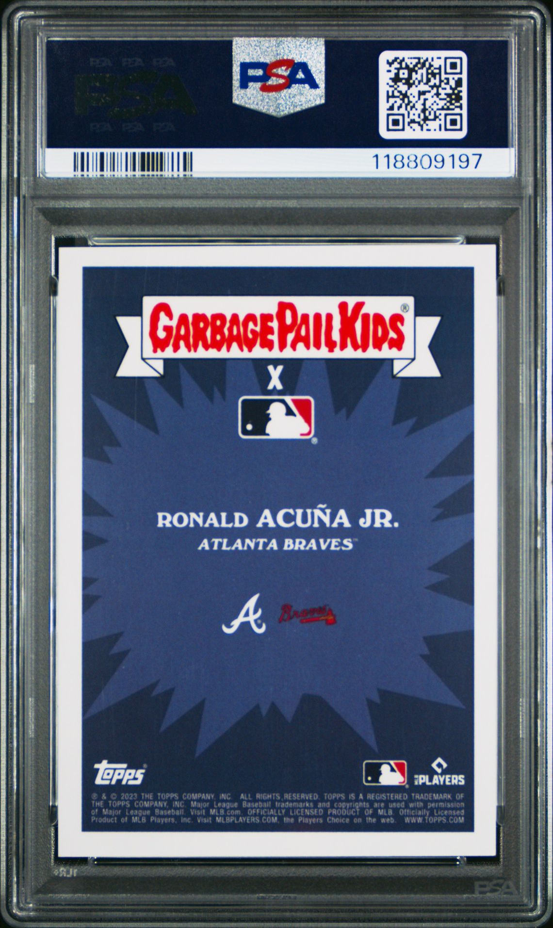 2023 Topps Garbage Pail Kids X Mlb Series 3 Affluent Acuna #9B (Pink Foil) Gem Mt 10 back
